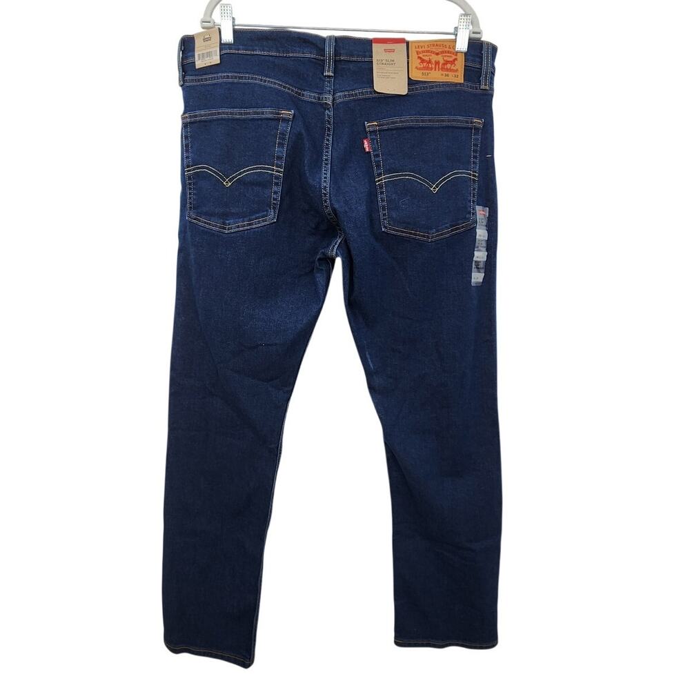New NWT Levi's 513 Slim Straight‎ Jeans Medium Wash Size 36 X 32